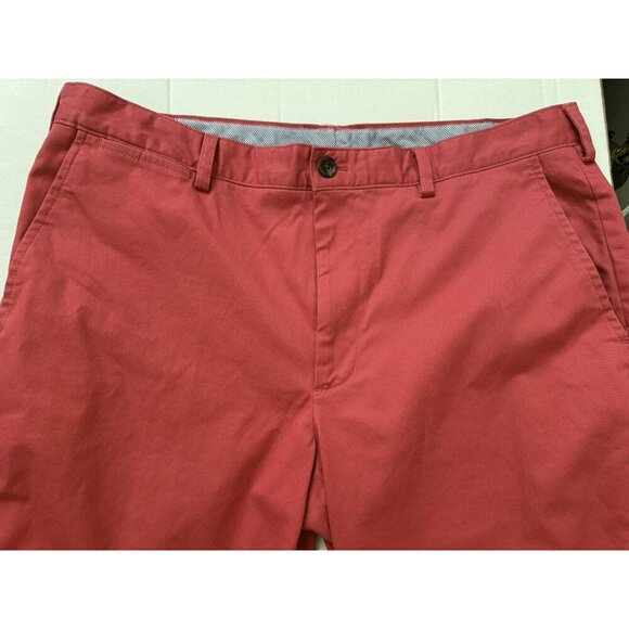 Brooks Brothers Pants Men 36 X 29.5 Coral Clark Fit Chino Stretch Flat Front - Picture 2 of 10